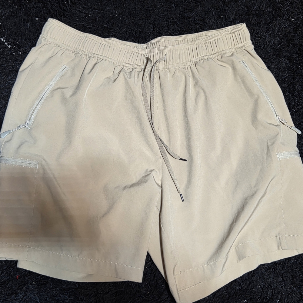 Men's Willit Drawstring Performance Shorts - Beige Large